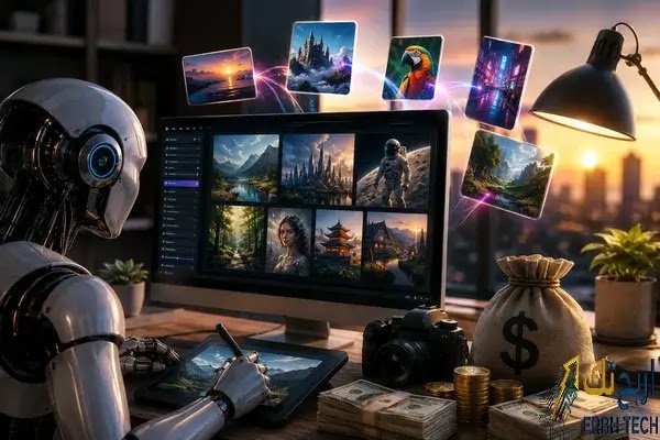 الربح من تصميم الصور بالذكاء الاصطناعي 2026: كيف تحقق أول 1000$ شهرياً من بيع الصور AI